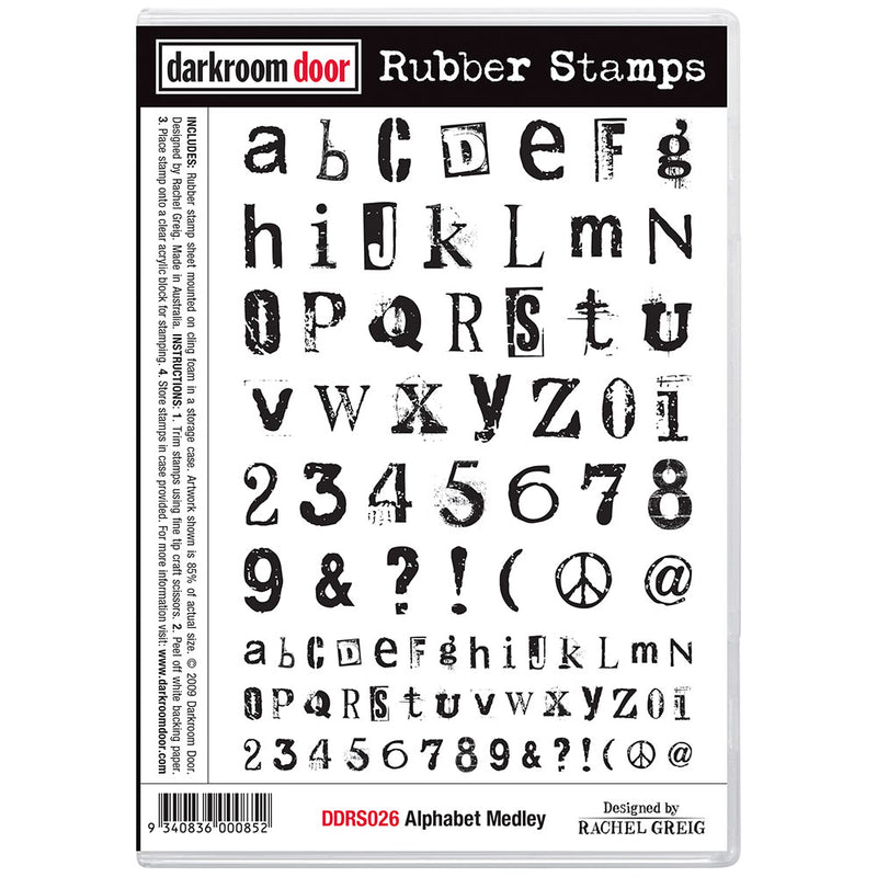 Darkroom Door Rubber Stamps Set: Alphabet Medley