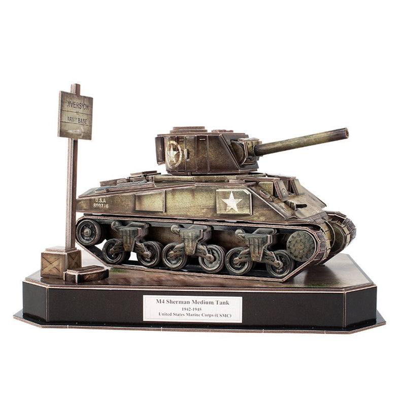 Cubic Fun US M4A4 Sherman WWII Tank 263pcs 3D Puzzle Model Building Kit