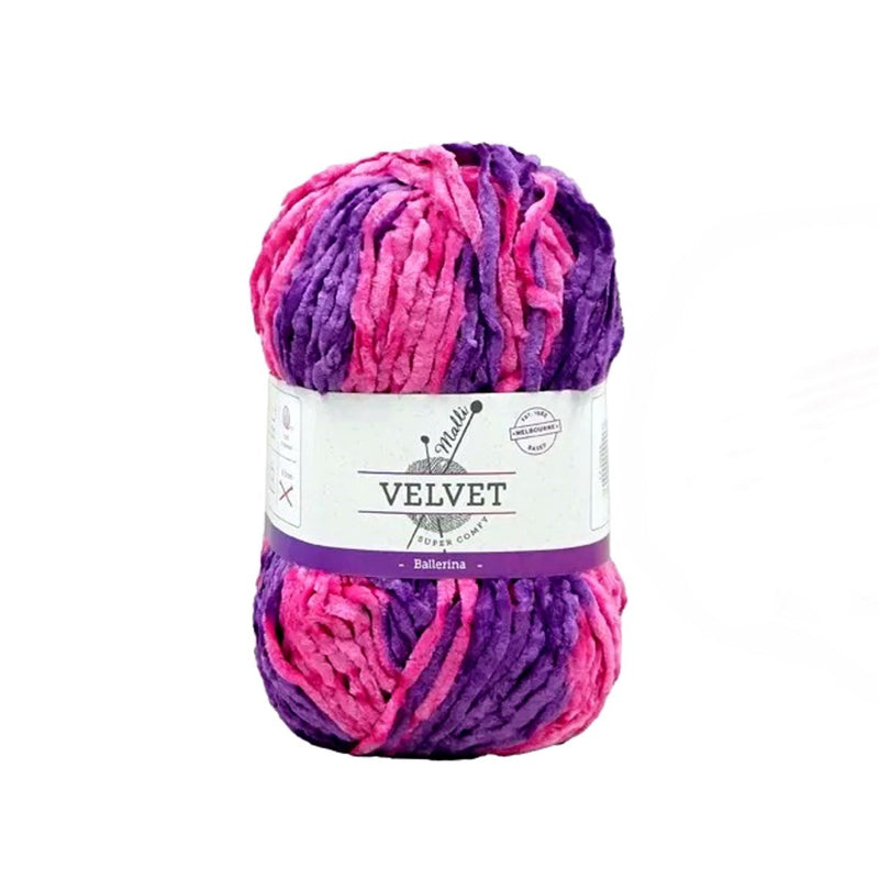 Malli Knitting 100g Velvet Yarn - Ballerina Mix