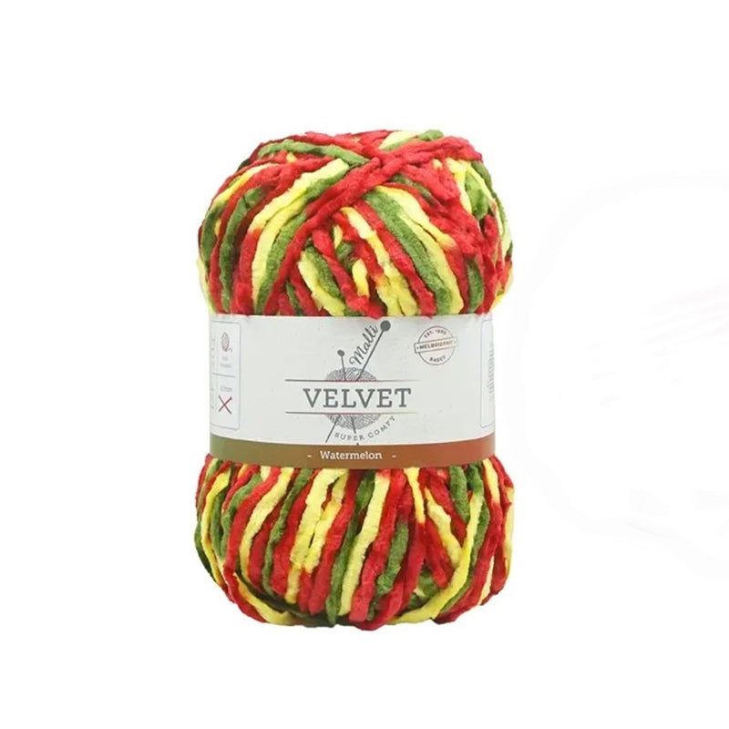 Malli Knitting 100g Velvet Yarn - Watermelon Mix