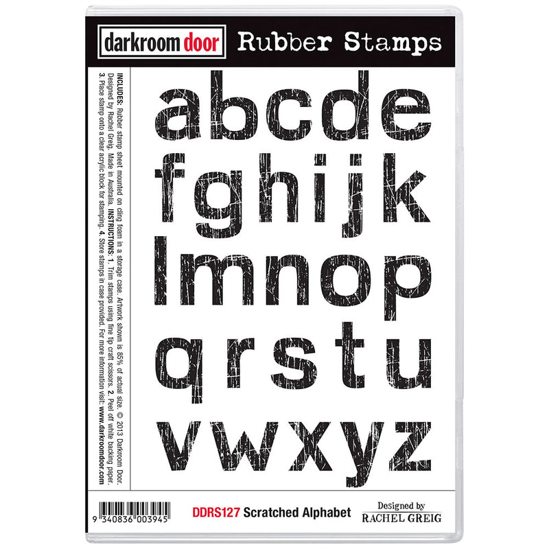 Darkroom Door Rubber Stamps Set: Scratched Alphabet