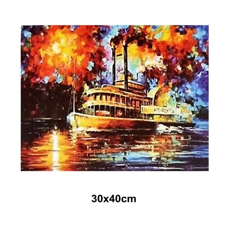 5D Picture 5D Diamond Art Painting 30x40cm Canvas Kit Steam Ship