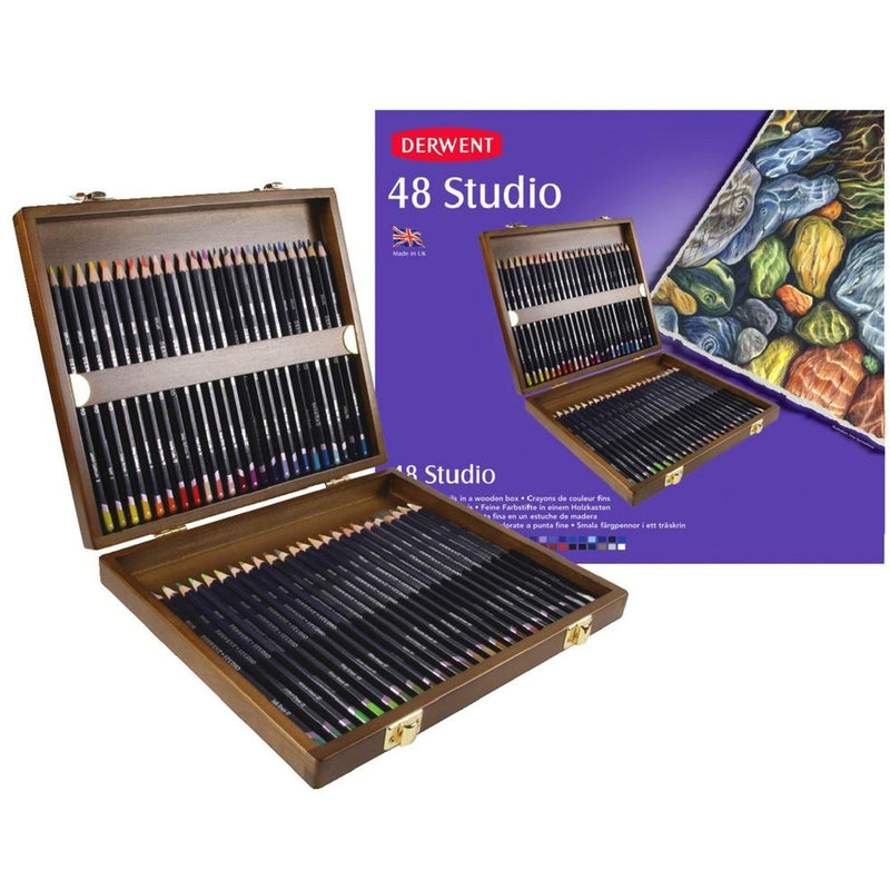 Derwent Derwent Studio Colouring Pencils Wooden Gift Box Set 48 colours!