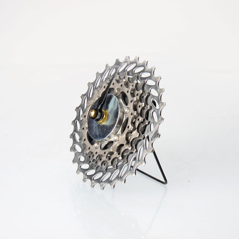Handmade Clock - Industrial Bicycle Cassette Gear Desk Clock Made from Recycled Parts