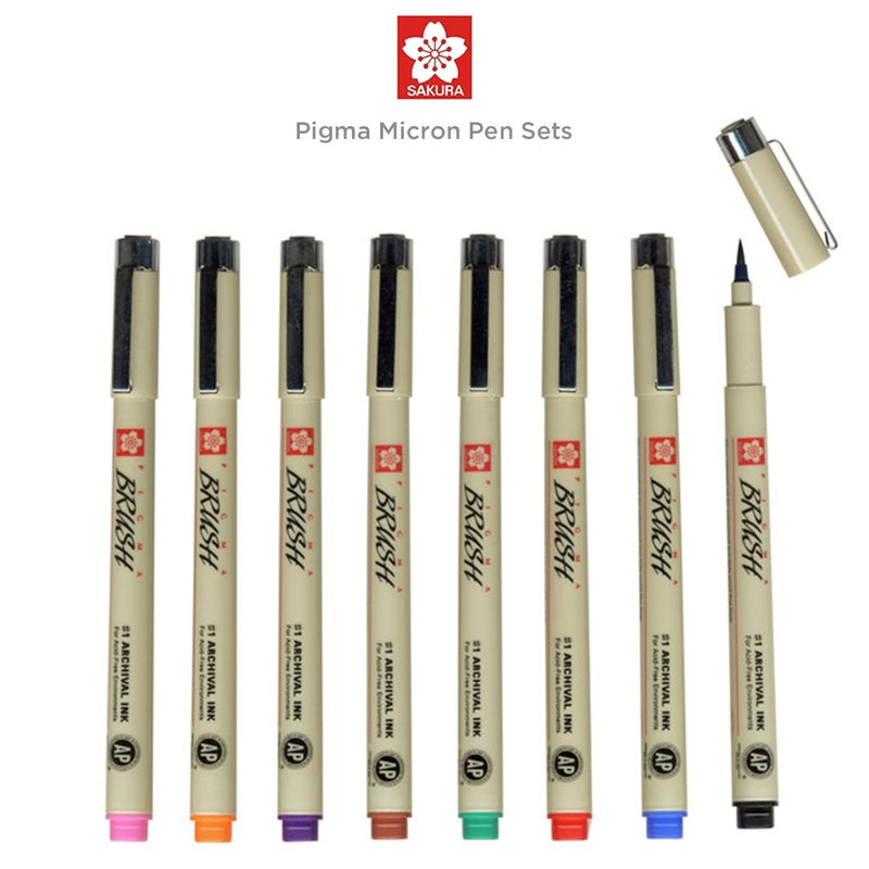 Sakura Sakura Pigma Micron Brush Pens 8pk - Archival Safe