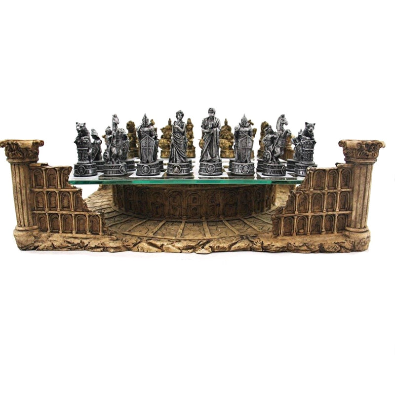 Dal Rossi Italy Colosseum Glass & Polyresin Luxury Chess Set