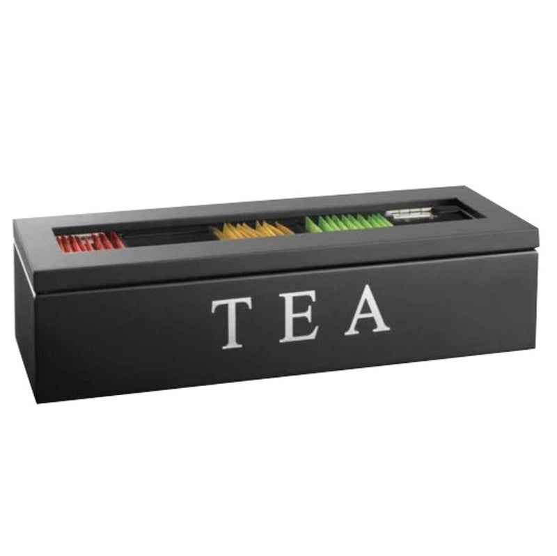 Unigift Wooden Tea Box - Black 5 Compartments