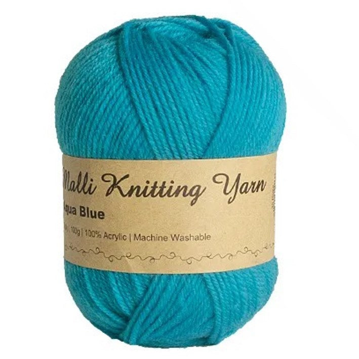 Malli Knitting Malli Knitting 100g Acrylic Yarn - Aqua Blue