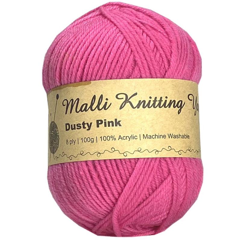 Malli Knitting Malli Knitting 100g Acrylic Yarn - Dusty Pink