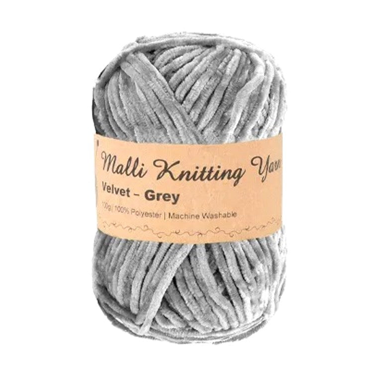Malli Knitting Malli Knitting 100g Velvet Yarn Grey