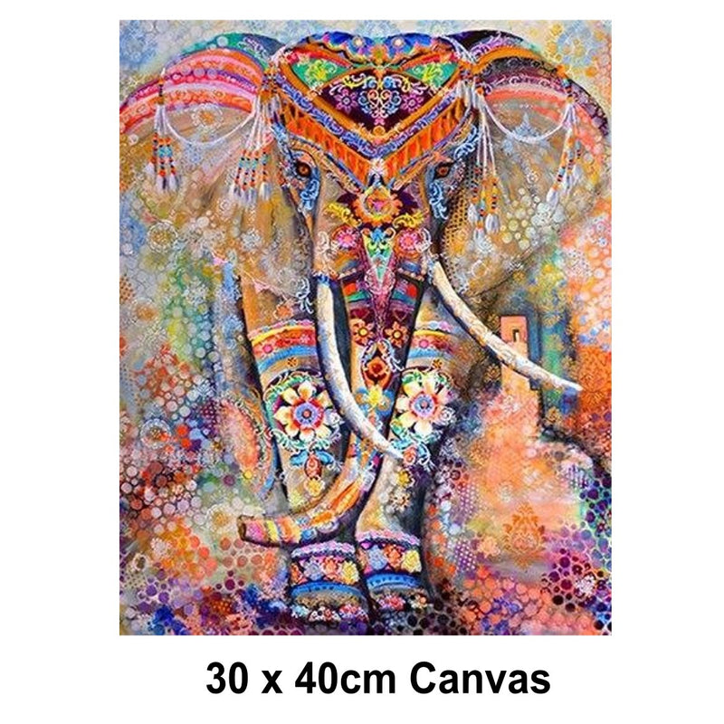 5D Picture DIY Paint by Numbers Craft Painting Kit 30x40 Canvas Esoteric Elephant