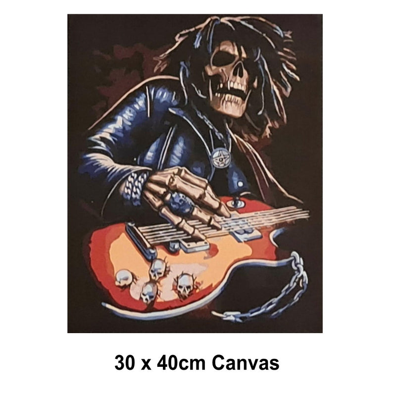 5D Picture DIY Paint by Numbers Craft Painting Kit 30x40 Canvas Skeleton Rocker