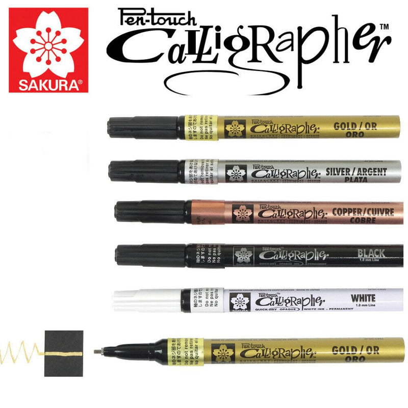 Sakura Sakura Calligraphy Permanent Paint Marker Pen Metallic Silver 1.8mm