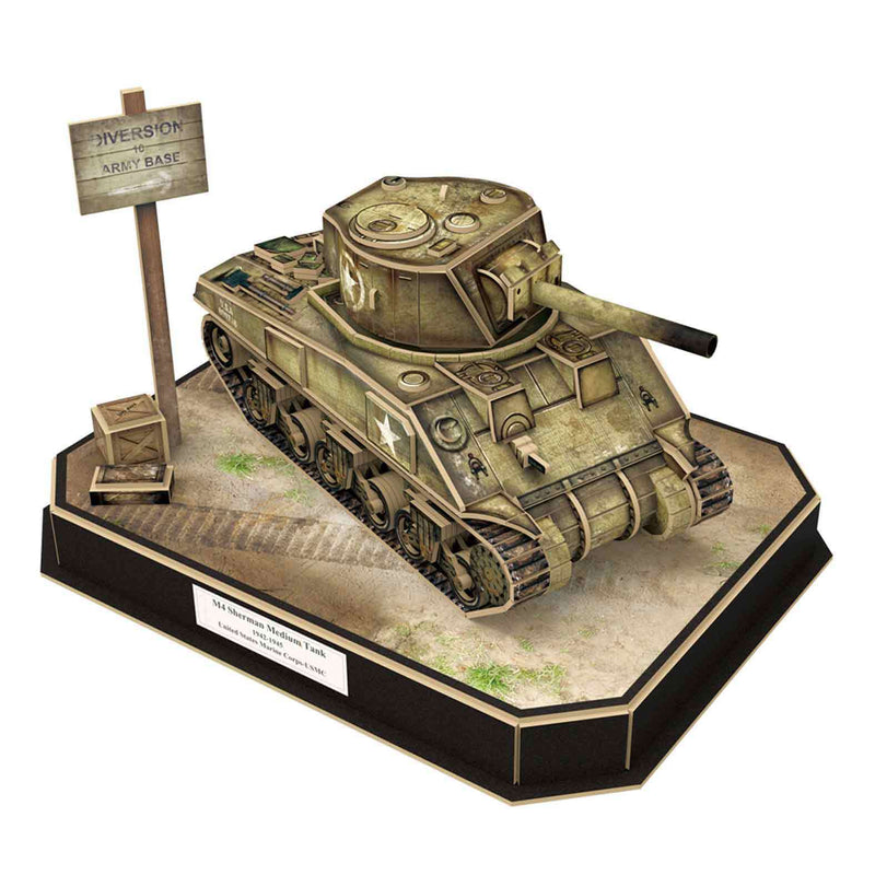 Cubic Fun US M4A4 Sherman WWII Tank 263pcs 3D Puzzle Model Building Kit