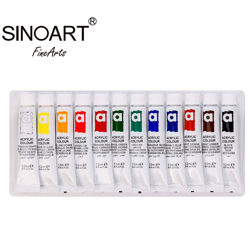 Sinoart Sinoart® Acrylic Paint Set 12 Colours x12ml