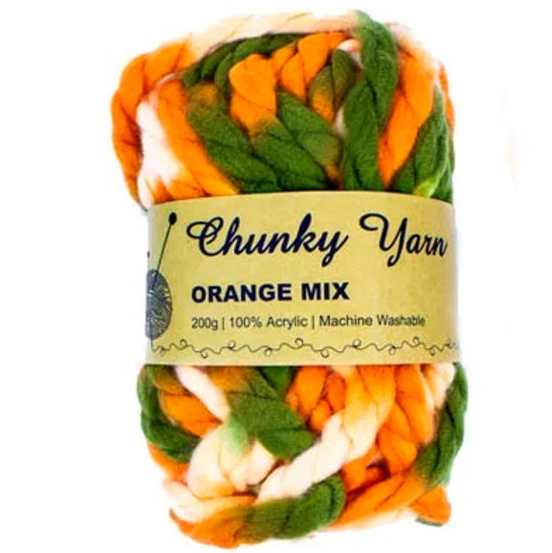 Malli Knitting Malli Knitting 200g Super Chunky Yarn Orange Mix