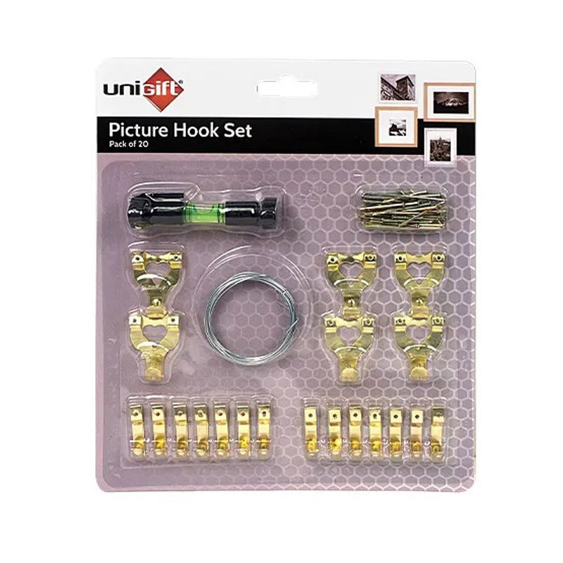 Unigift Unigift Picture Frame DIY Hooks & Wire & Level Set