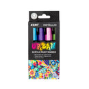 Kent Urban Acrylic Paint Markers – Metallic Pack of 4 (Blue, Purple, Pink, Green)