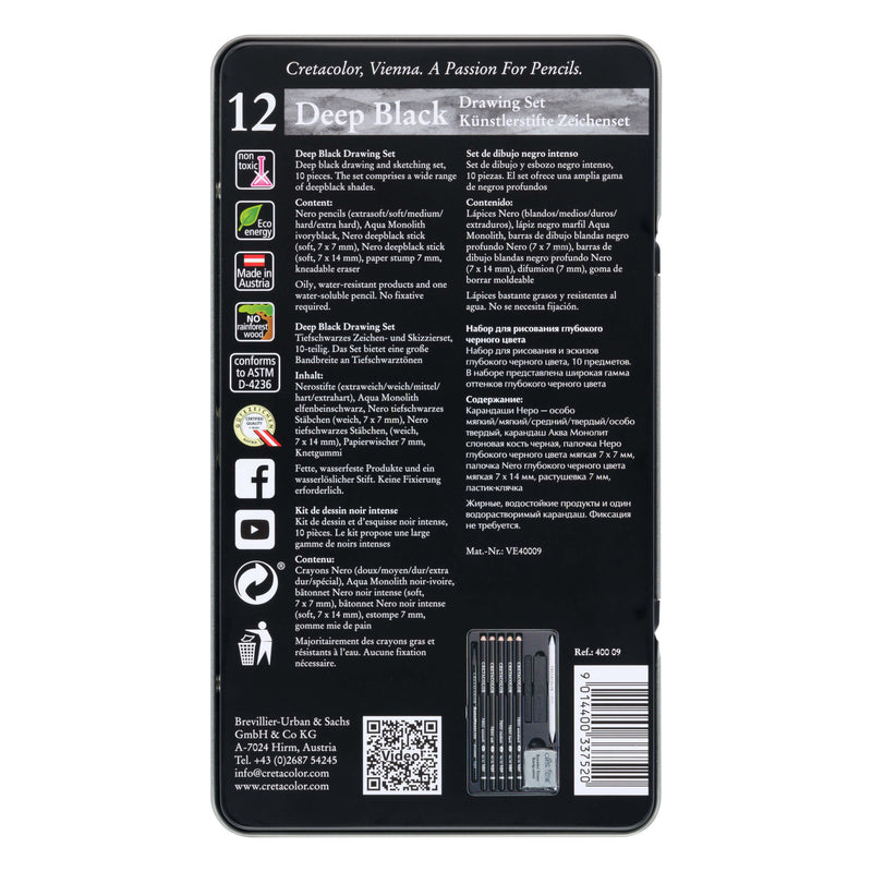 Cretacolor Nero Deep Black Drawing Set (10-Piece)