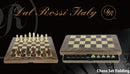 Dal Rossi 40cm Chess Set Palisander Finish Folding Board + Ivory & Brown Pieces