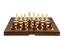 Dal Rossi 40cm Chess Set Palisander Finish Folding Board + Ivory & Brown Pieces