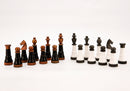 Dal Rossi Black Copper White Gun Metal Gray Chess Set 20" Carbon Fibre Finish Board