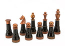 Dal Rossi Black Copper White Gun Metal Gray Chess Set 20" Carbon Fibre Finish Board