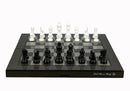 Dal Rossi Italy Black & White Chess Set – 16" Carbon Fibre Finish Folding Board