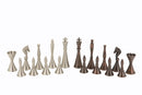 Dal Rossi Italy Staunton Metal Chess Set – 16" Walnut Finish Board with Storage