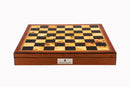 Dal Rossi Italy Staunton Metal Chess Set – 16" Walnut Finish Board with Storage