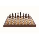 Dal Rossi Walnut Inlaid Finish Folding Chess Set 30cm Board