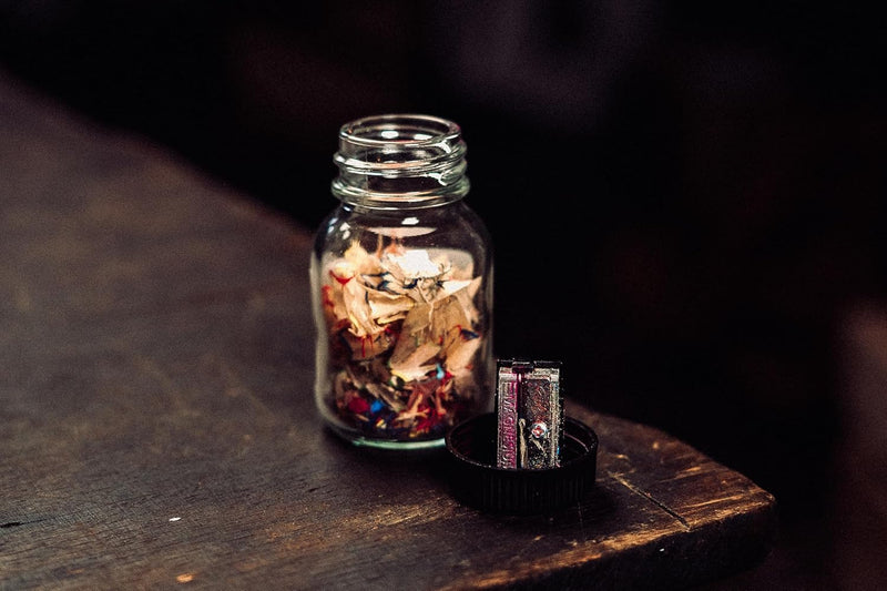 KUM 100th Anniversary Glass Jar Pencil Sharpener