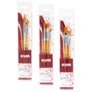 KUM Taklon Paint Brush Set | Artist & School Grade (Round, Flat, or Mixed)