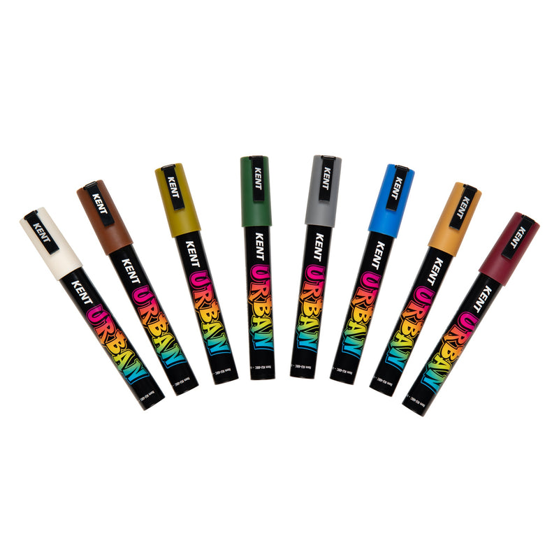 Kent Urban Acrylic Paint Markers – Neutral Set (Pack of 8 Colours)