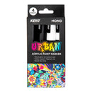 Kent Urban Acrylic Paint Markers – Mono Pack (2 Black, 2 White, Reversible Nib)