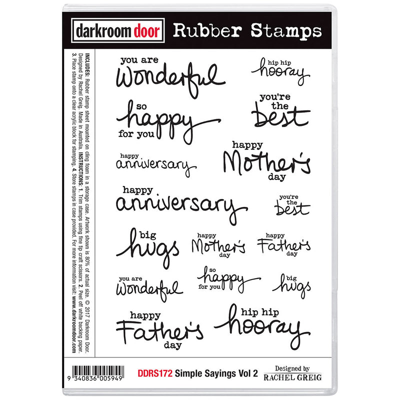 Darkroom Door Rubber Stamps Set: Simple Sayings Vol 2