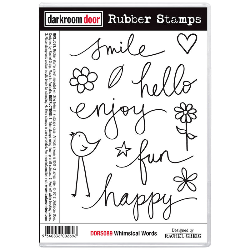 Darkroom Door Rubber Stamps Set: Whimsical Words