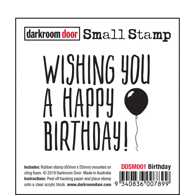Darkroom Door Rubber Small Stamp: Birthday