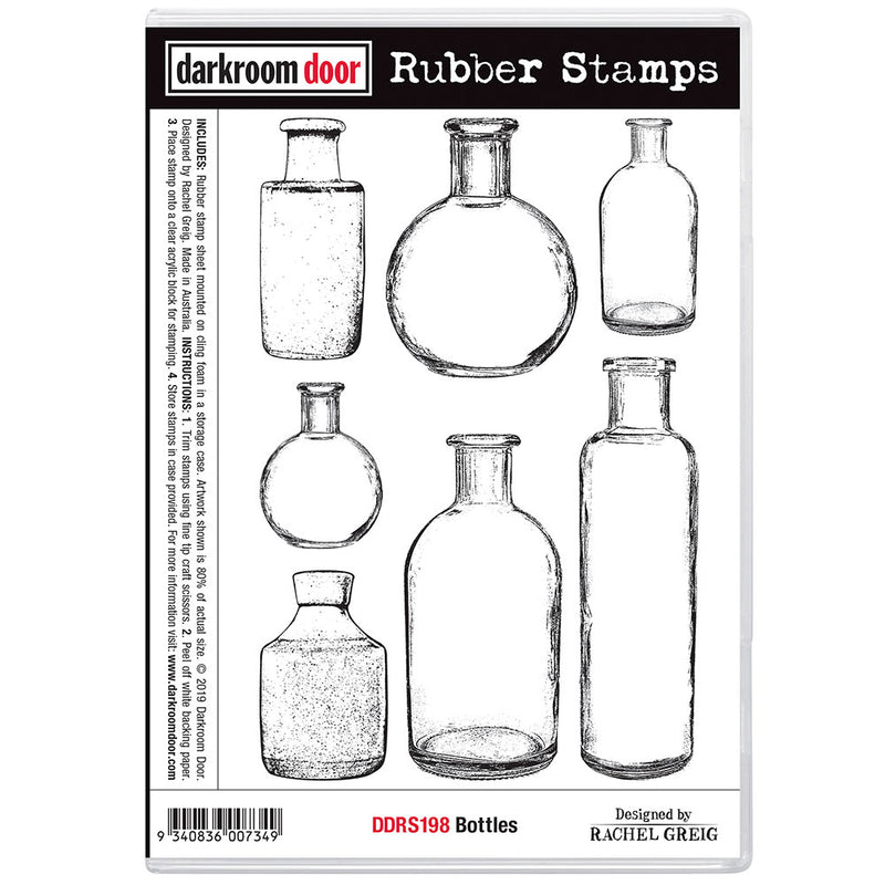 Darkroom Door Rubber Stamps Set: Bottles