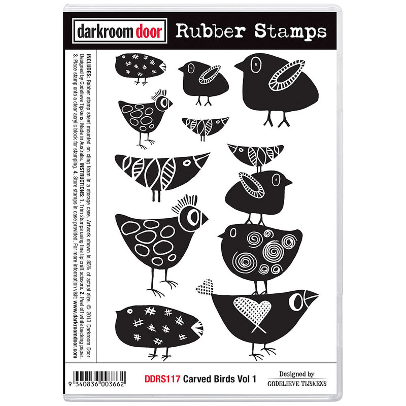 Darkroom Door Rubber Stamps Set: Carved Birds Vol 1