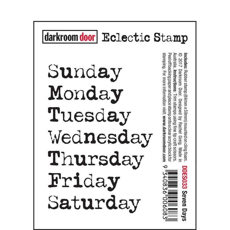 Darkroom Door Eclectic Stamps: 7 Days of the Week