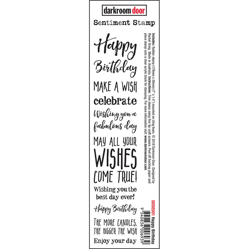 Darkroom Door Rubber Stamps Set Sentiments: Happy Birthday