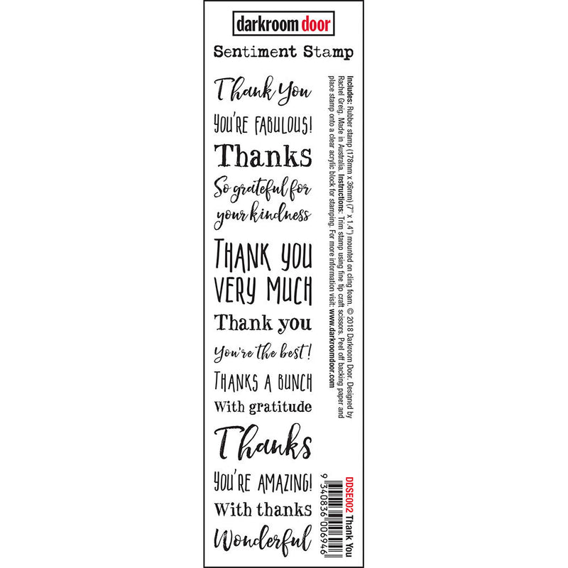 Darkroom Door Rubber Stamps Set Sentiments: Thank You