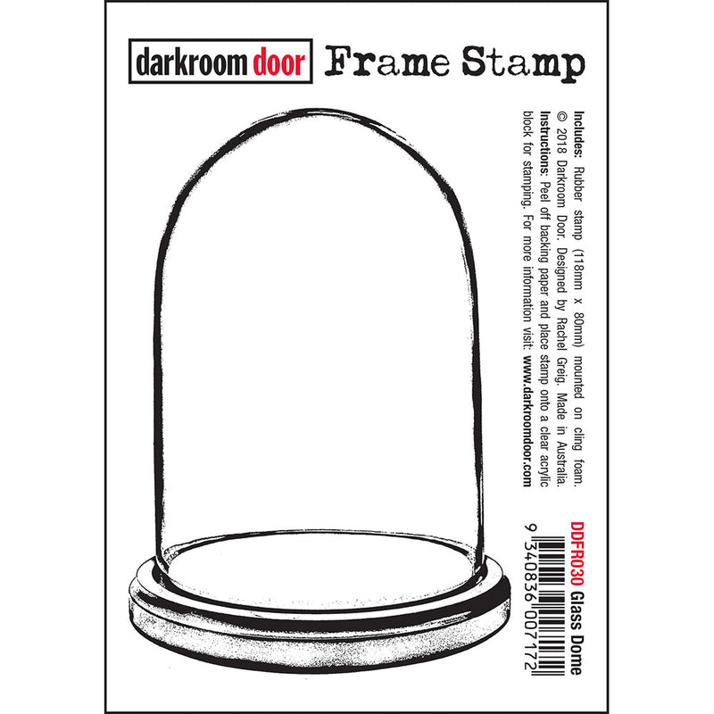 Darkroom Door Rubber Frame Stamp: Glass Dome