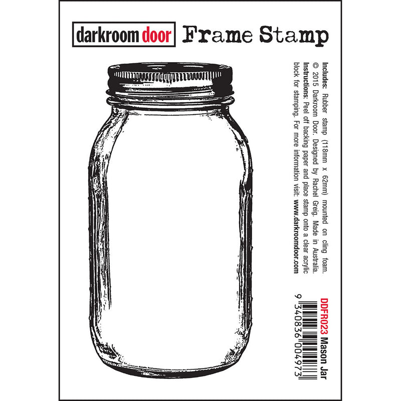 Darkroom Door Rubber Frame Stamp: Mason Jar