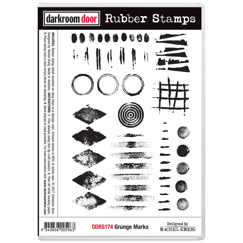 Darkroom Door Rubber Stamps Set: Grunge Marks