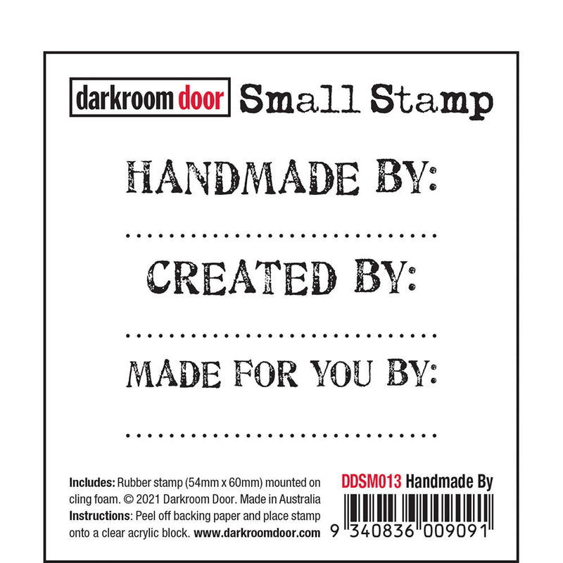 Darkroom Door Rubber Small Stamp: Handmade By