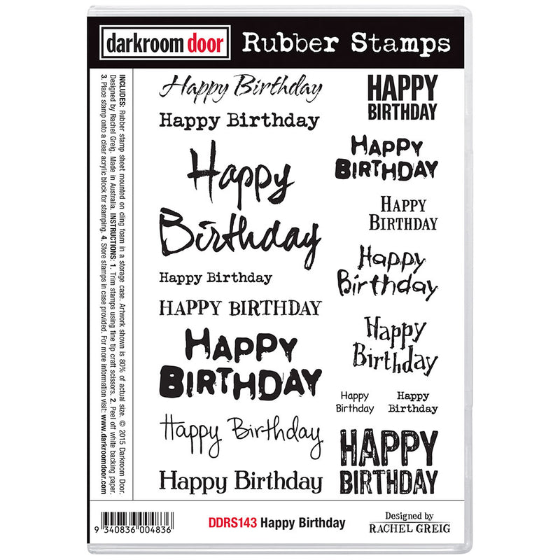 Darkroom Door Rubber Stamps Set: Happy Birthday