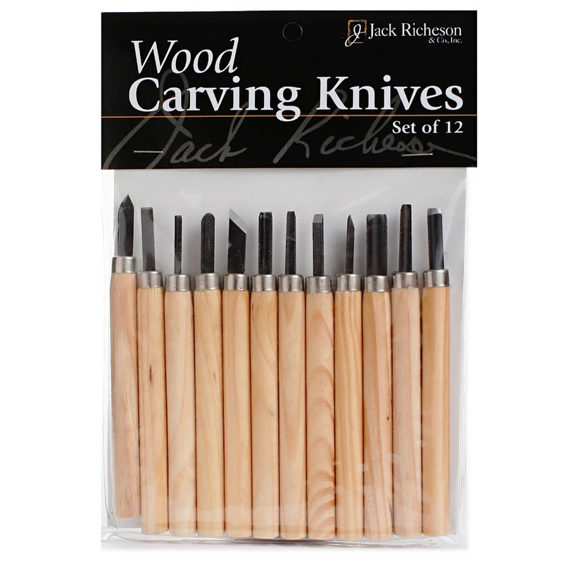 Jack Richeson Wood & Lino Relief Carving Knives Tools Set - 12pk