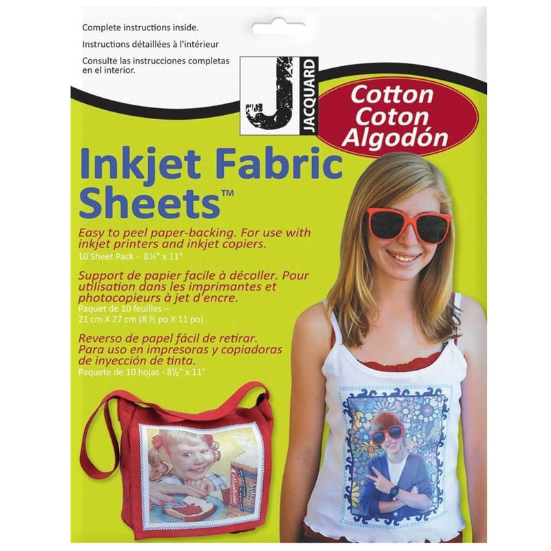 Jacquard Inkjet Cotton Fabric Sheets- 10pk - Photo Transfer Paper